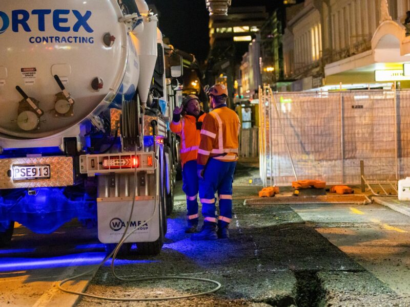 Vortex Contracting Hydro Digger on site in Dunedin