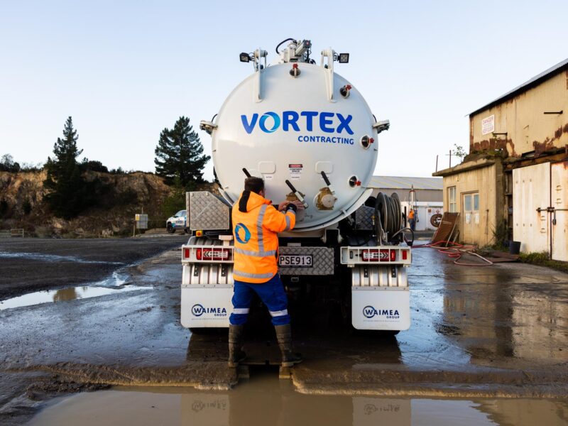 Vortex Contracting on site in Dunedin for hydro digging work