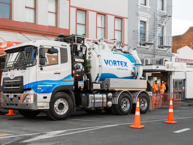 Hydro digging and TTM job underway by Vortex Contracting, Christchurch and Dunedin